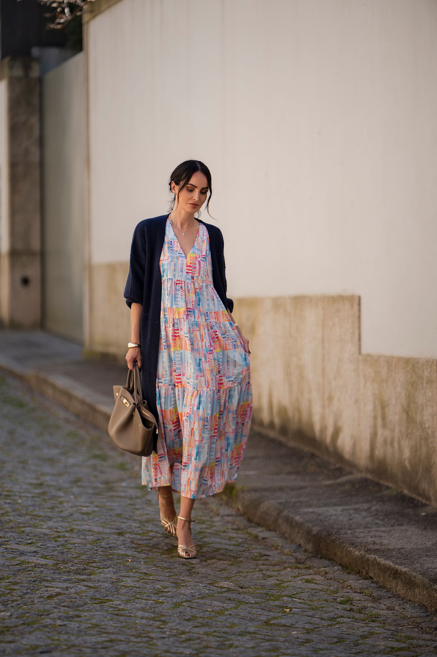 Vestido largo con volantes