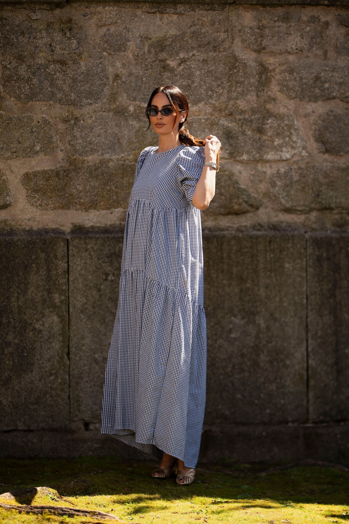 Vestido largo con volante