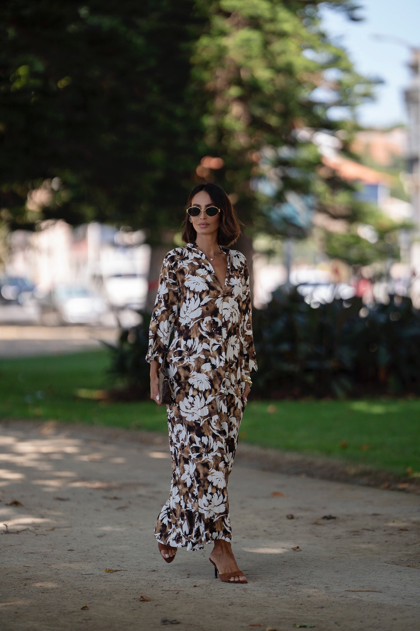 Vestido largo estampado