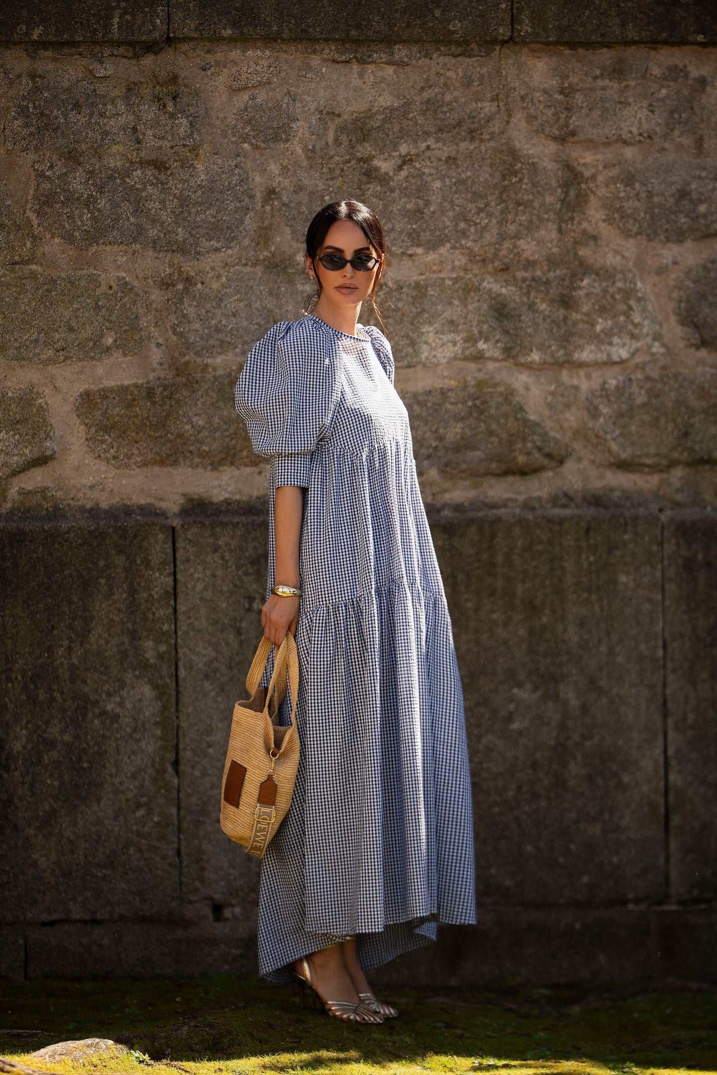 Vestido largo con volante