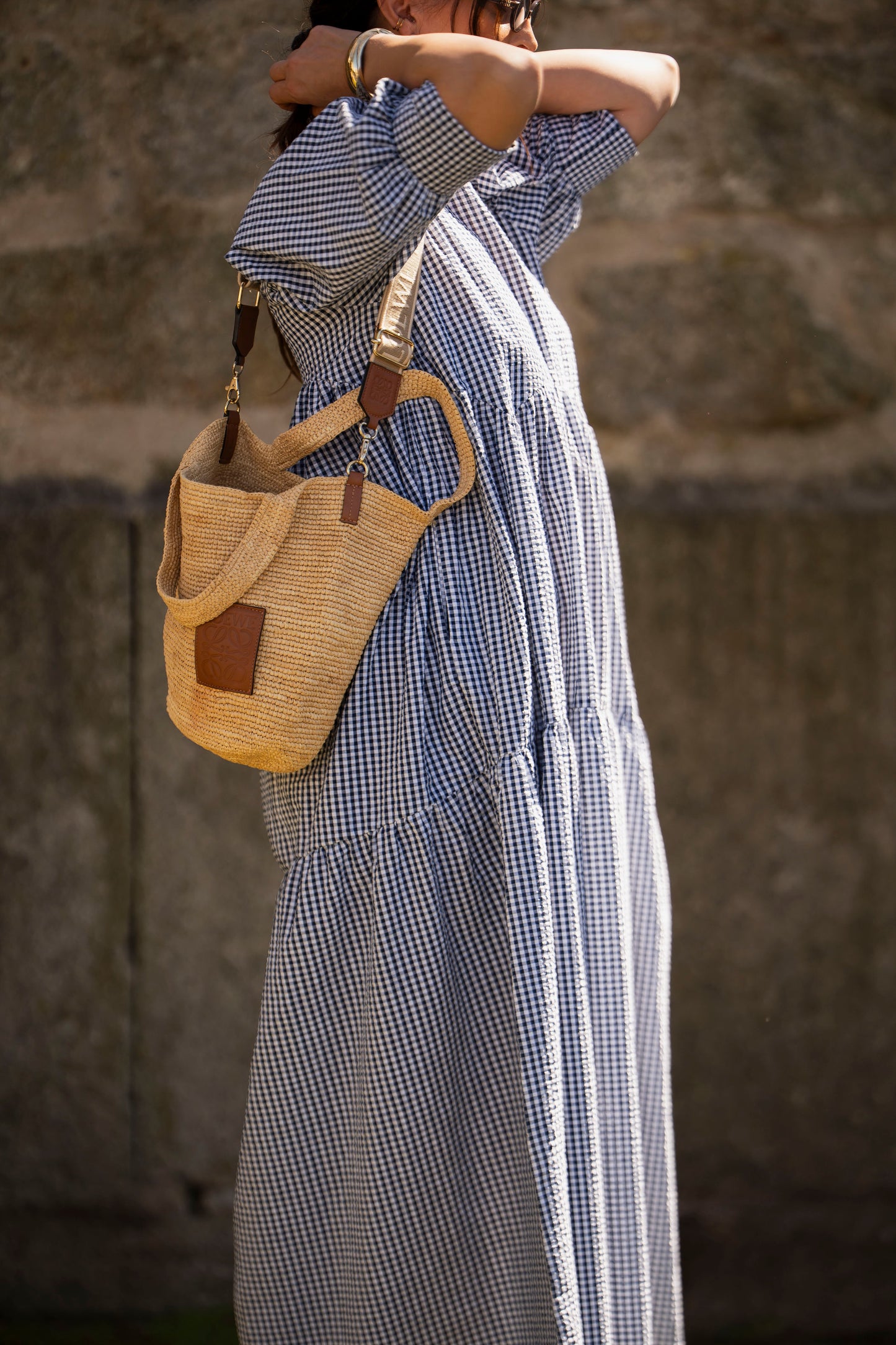 Vestido largo con volante