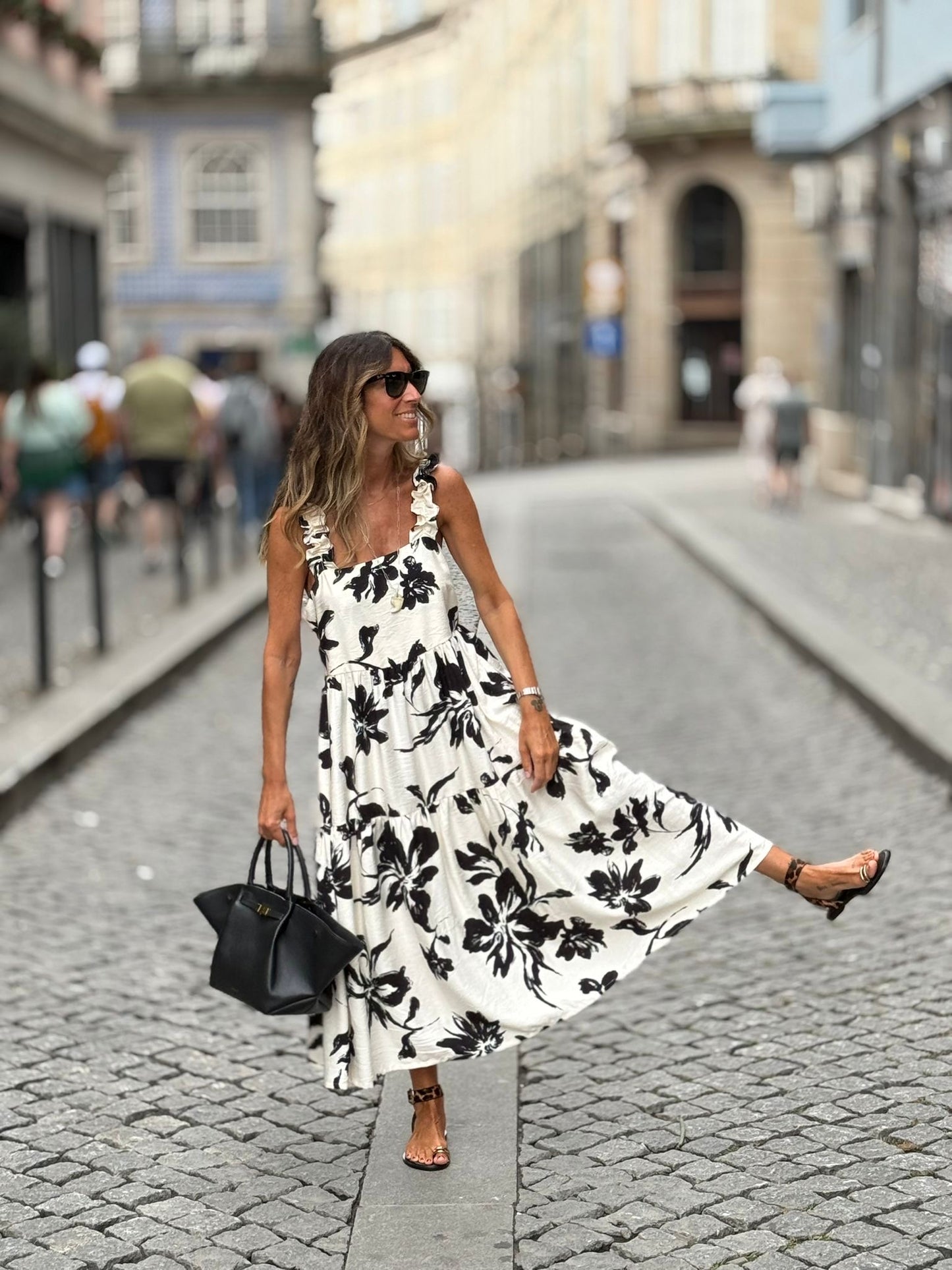 Vestido largo con tirantes