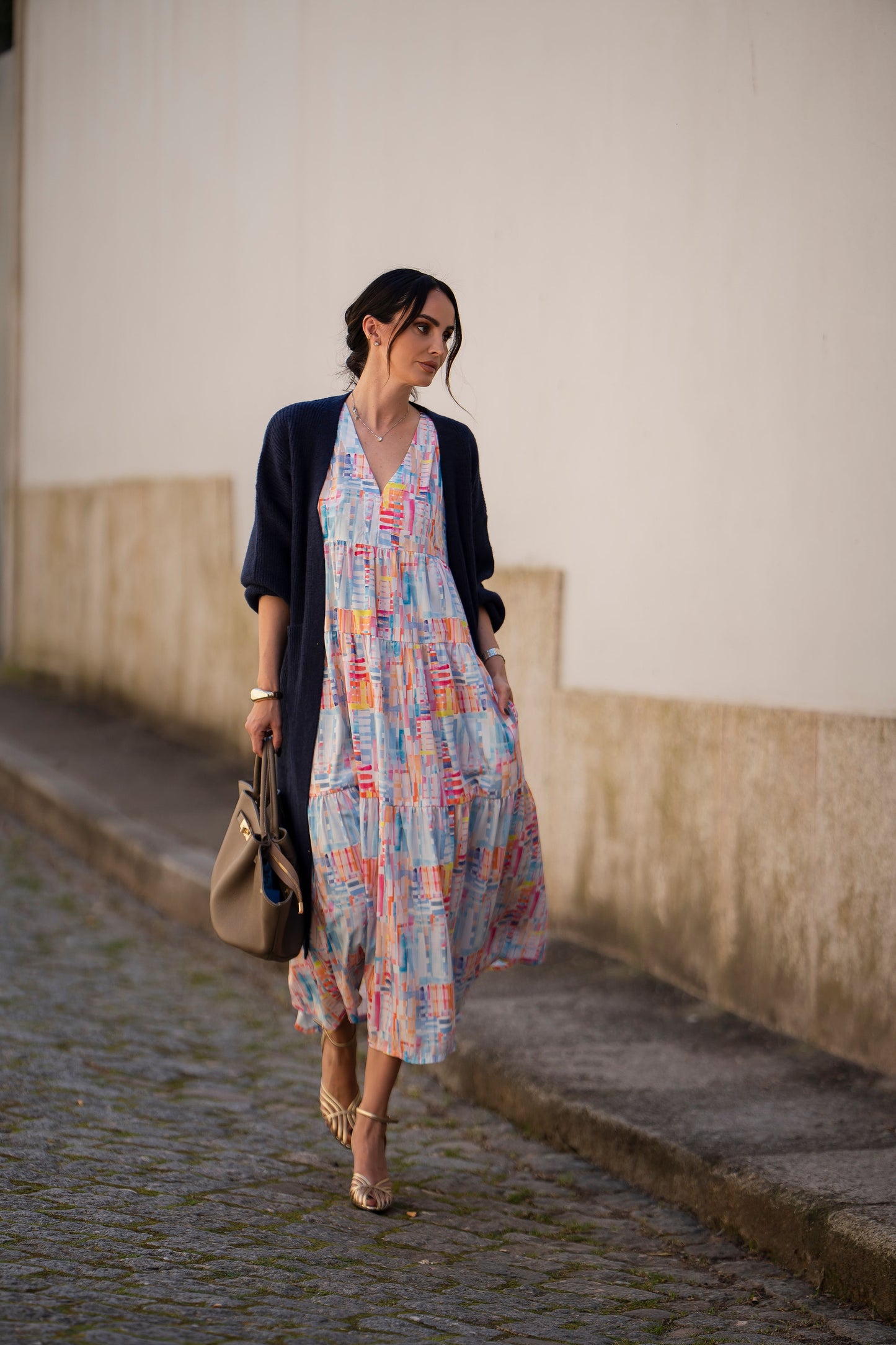 Vestido largo con volantes