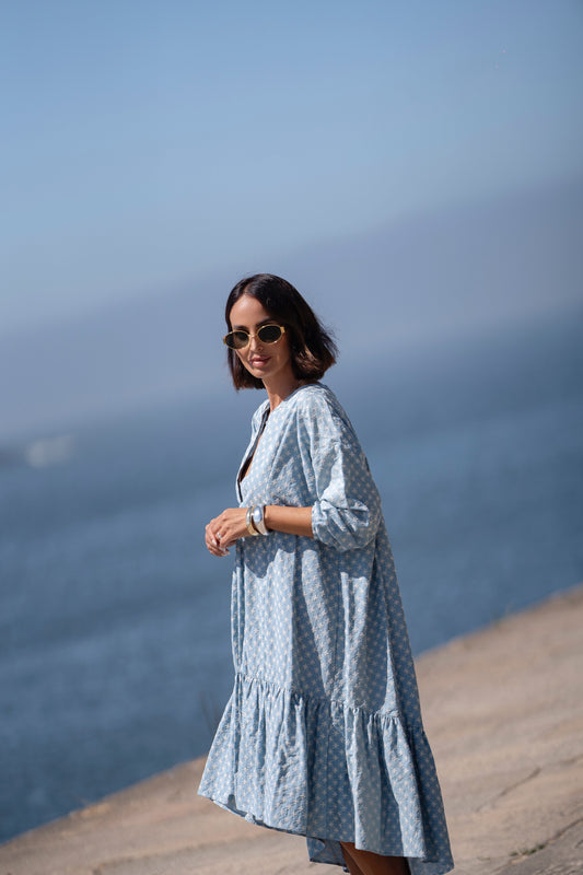 Vestido asimétrico denim