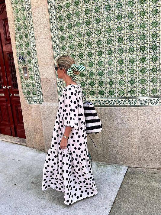 Vestido largo con volantes