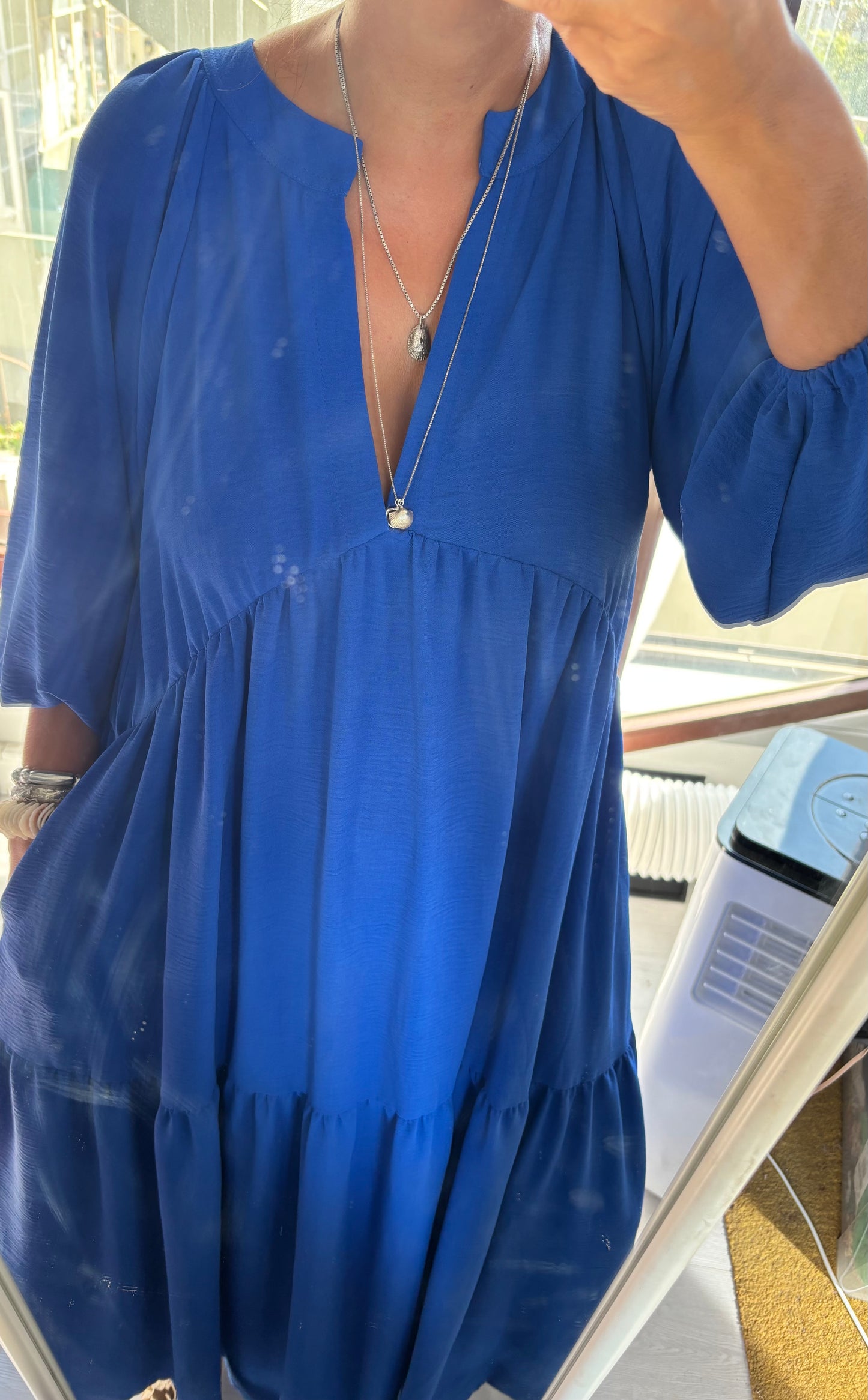 Vestido comprido azul