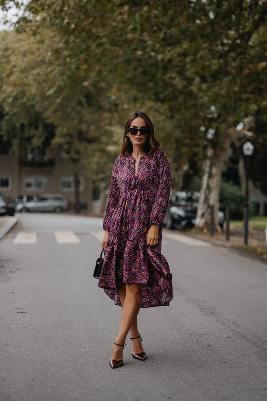 vestido largo asimétrico