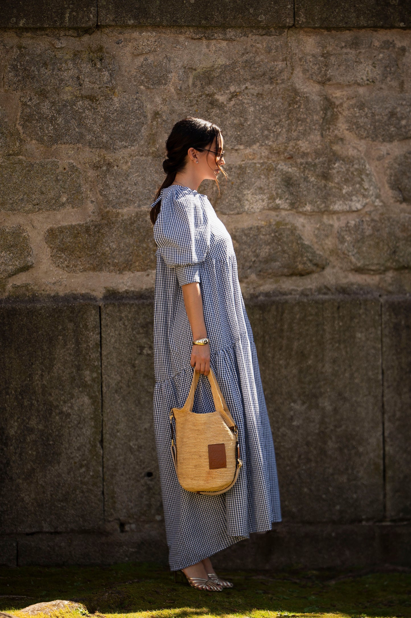 Vestido largo con volante