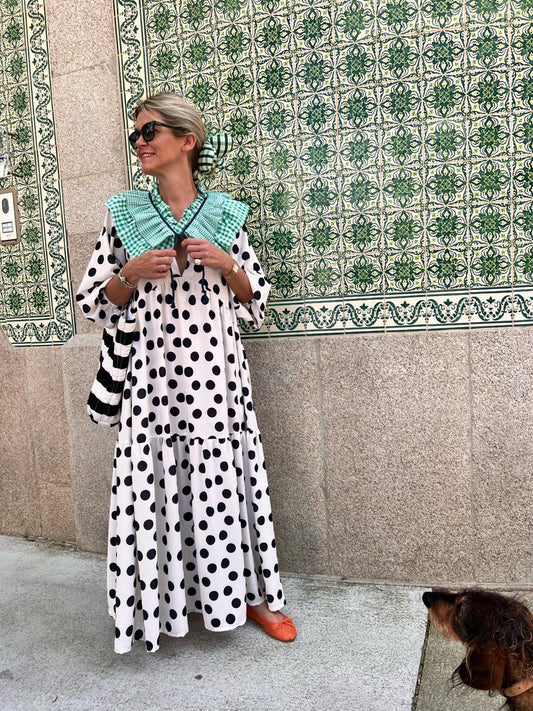 Vestido largo con volantes