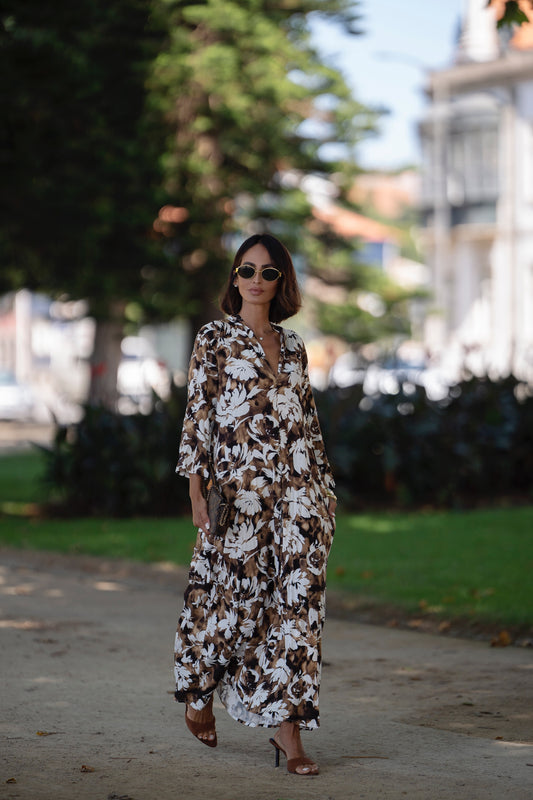 Vestido largo estampado