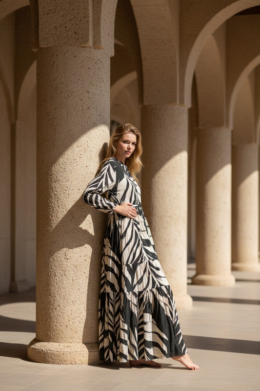 Vestido largo estampado