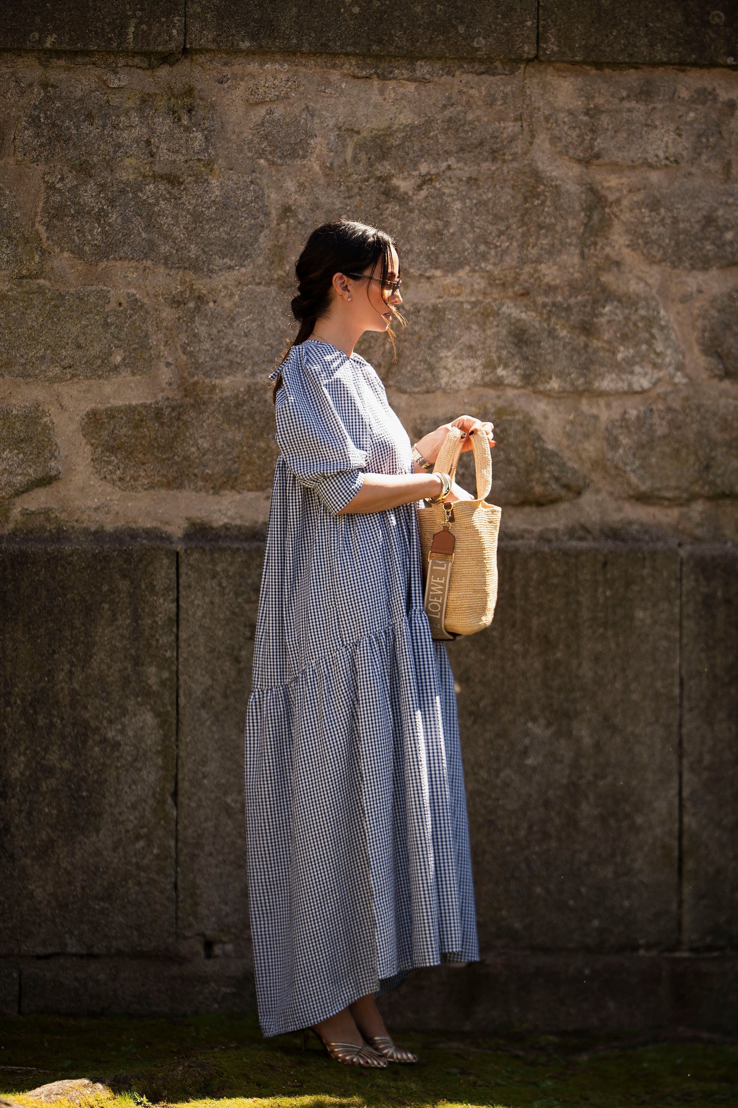 Vestido largo con volante