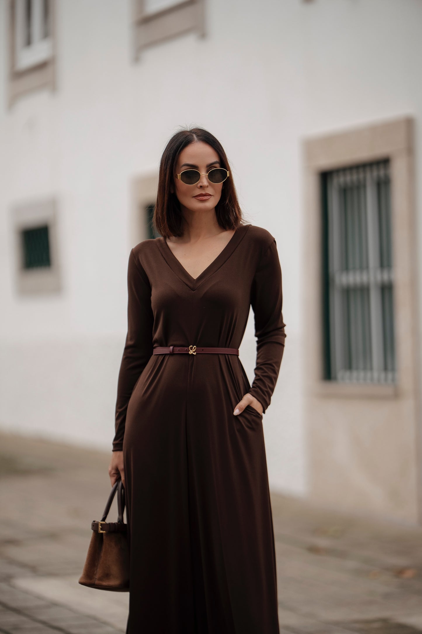 Mono largo de punto negro