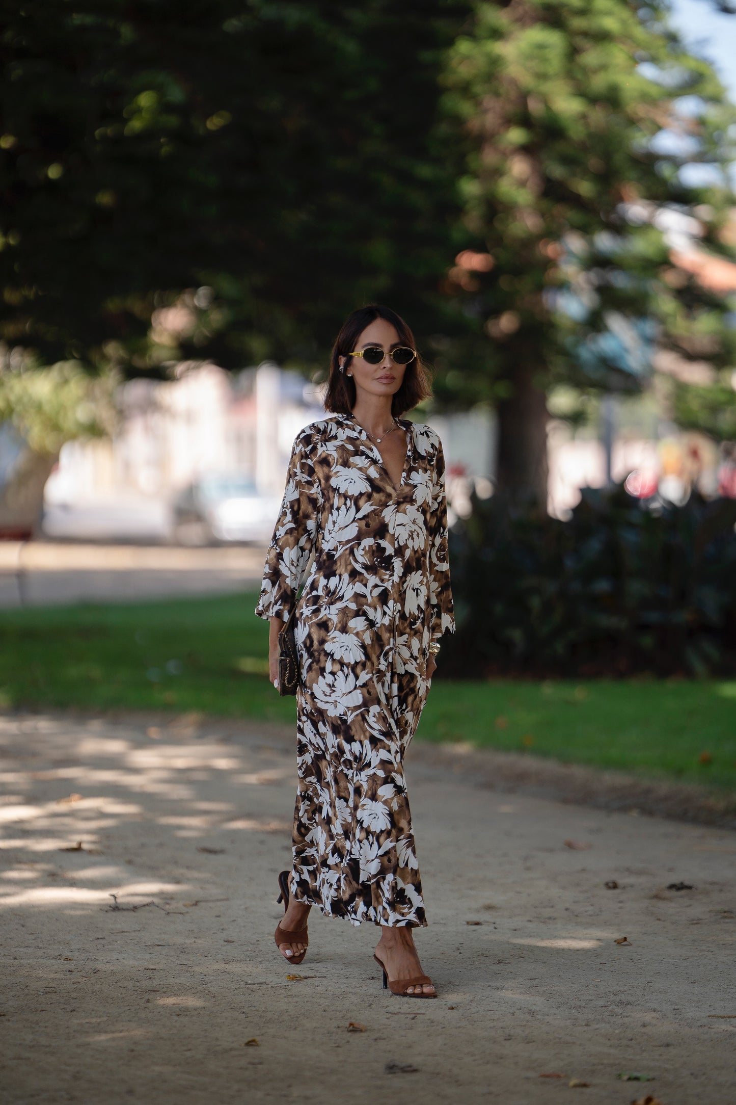 Vestido largo estampado