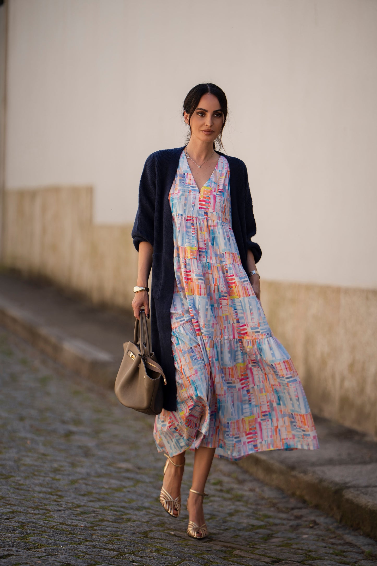 Vestido largo con volantes