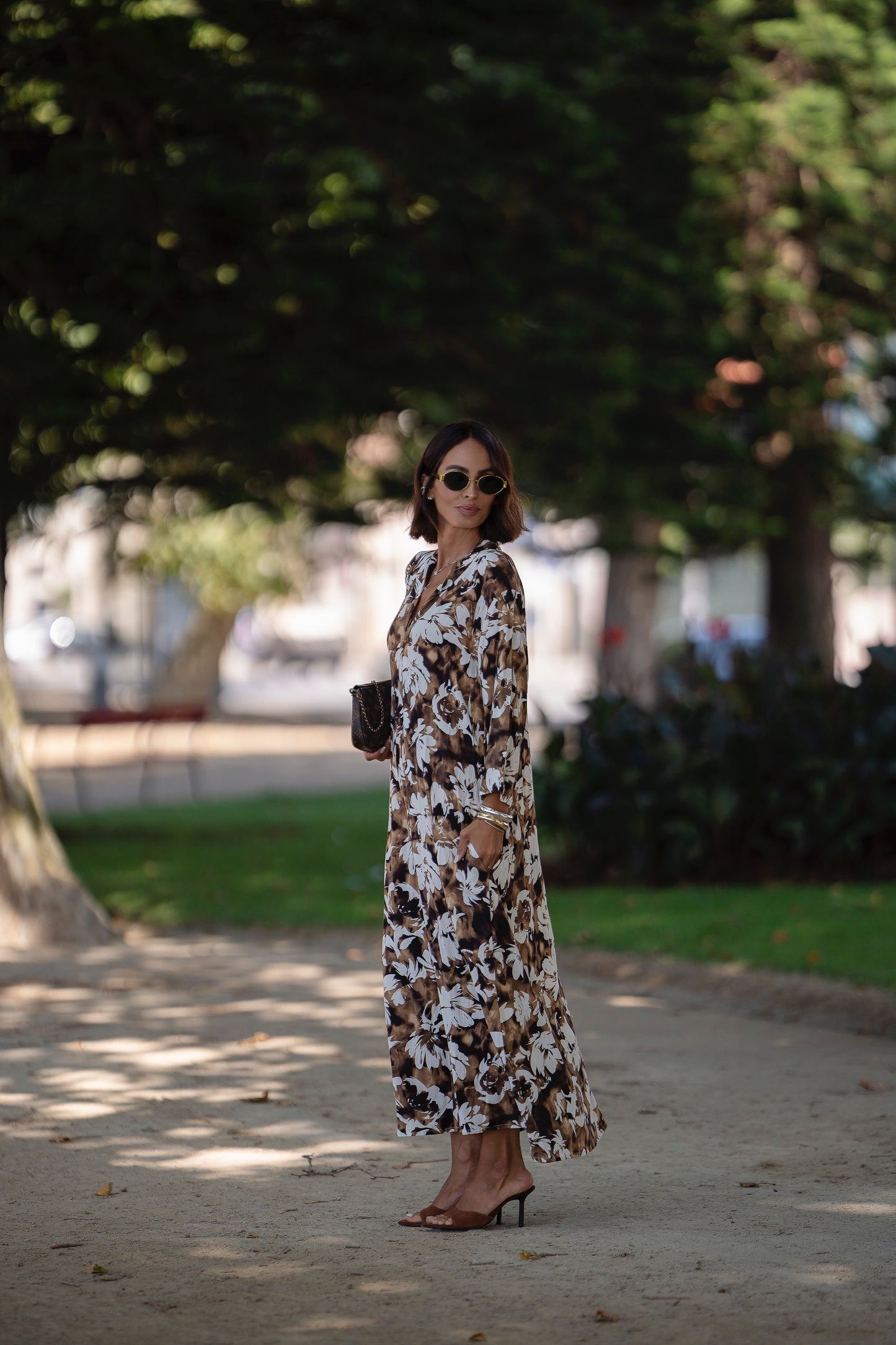 Vestido largo estampado
