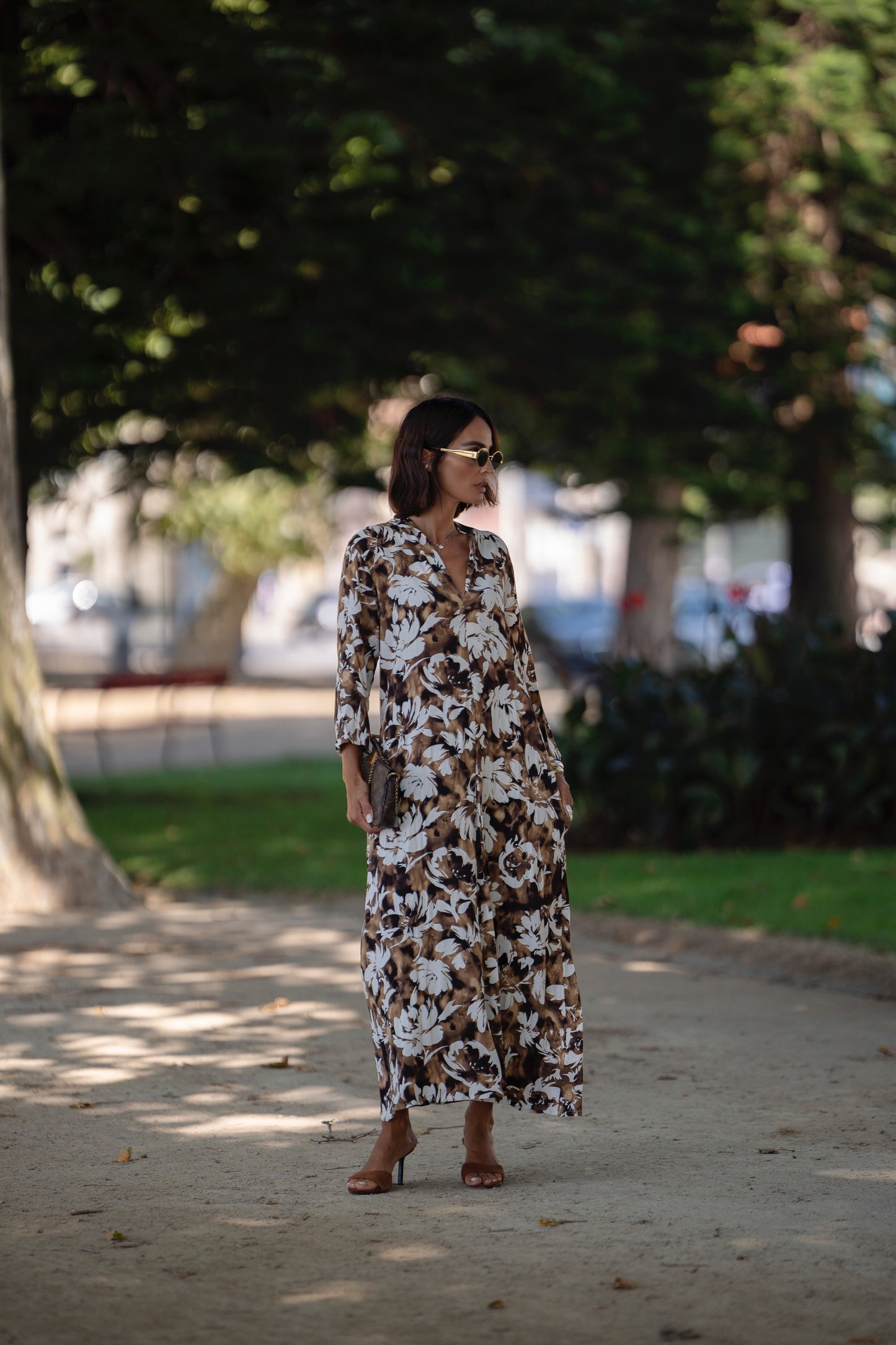 Vestido largo estampado