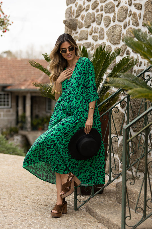 Vestido largo con volantes