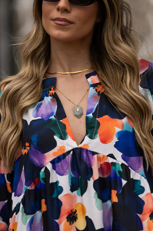 Collar largo con piedra