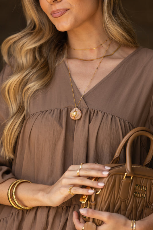 Collar largo con piedra