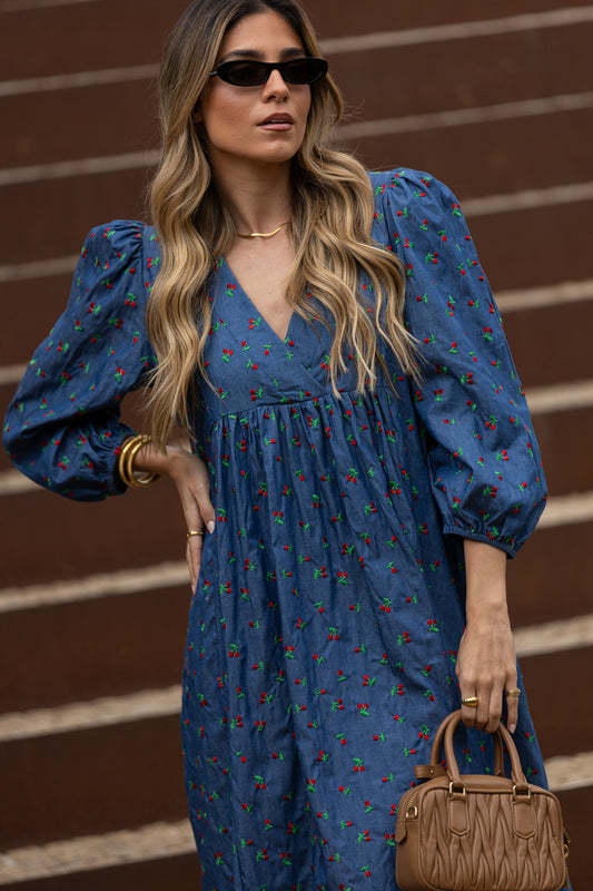 Vestido midi con volantes