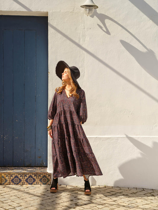 Vestido largo estampado