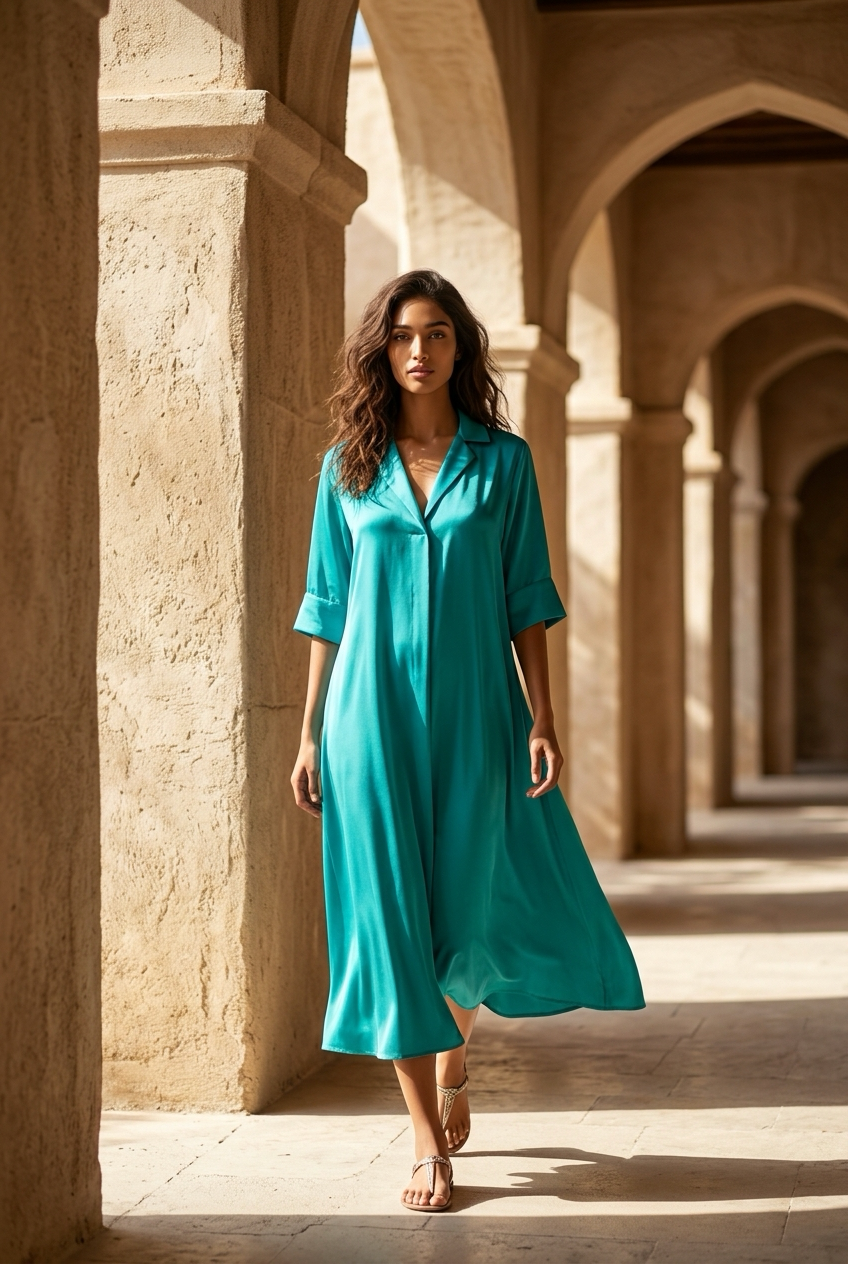 Vestido midi de viscosa