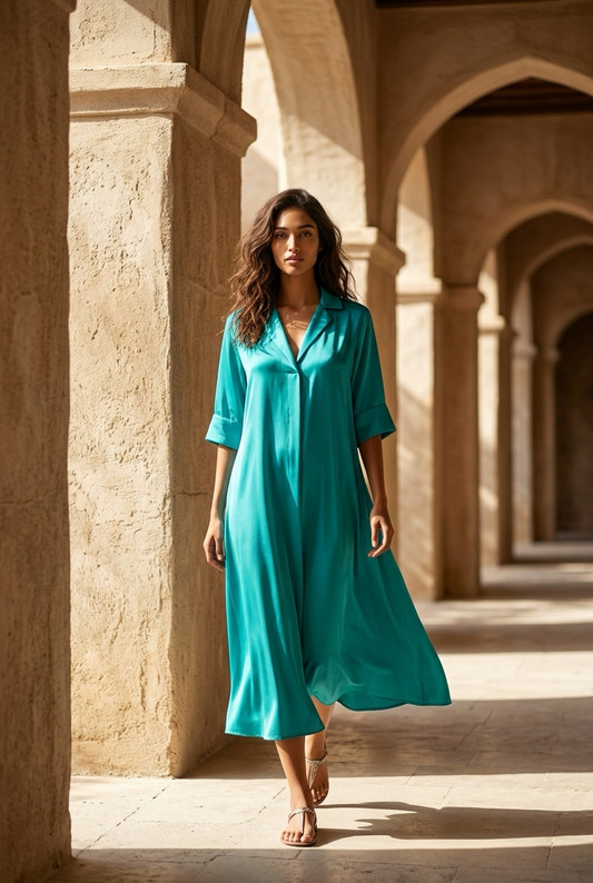 Vestido midi de viscosa