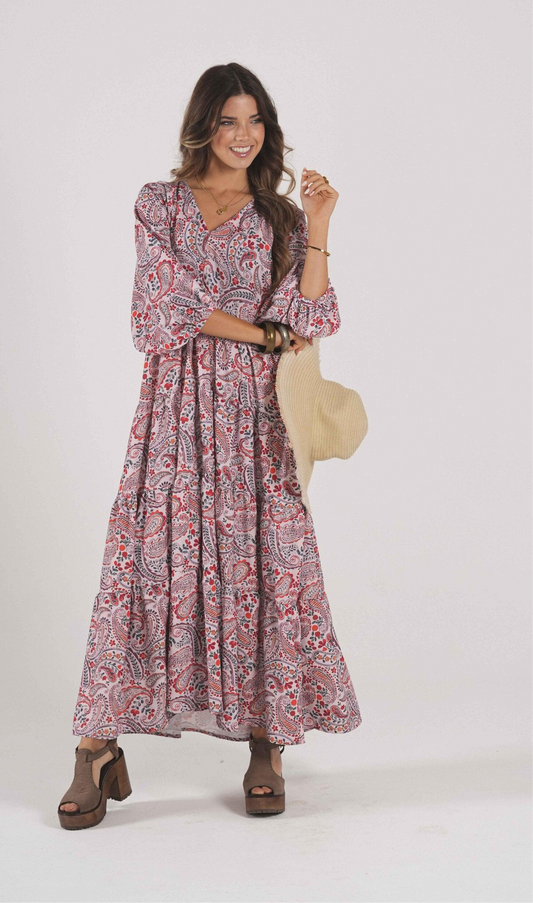 Vestido largo estampado