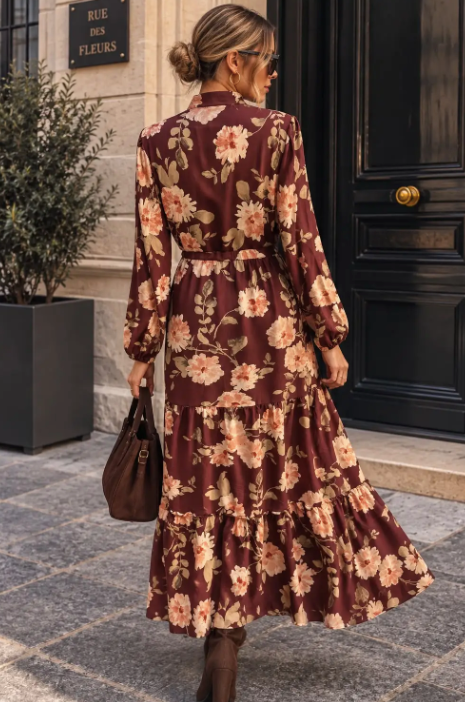 Vestido comprido estampado