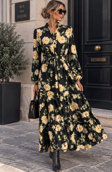Vestido comprido estampado