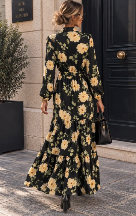 Vestido comprido estampado