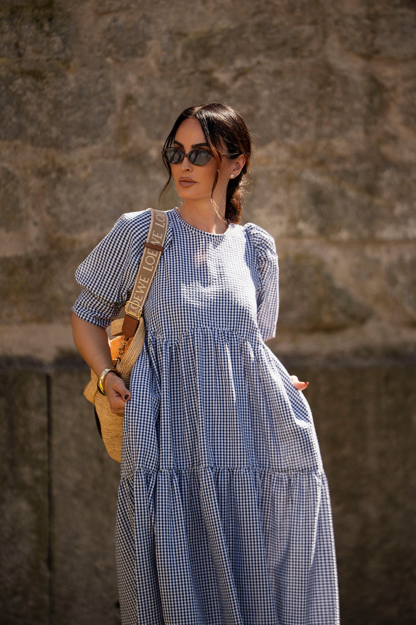 Vestido largo con volante