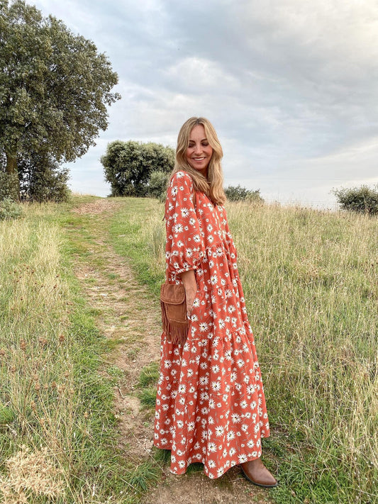 Vestido largo estampado