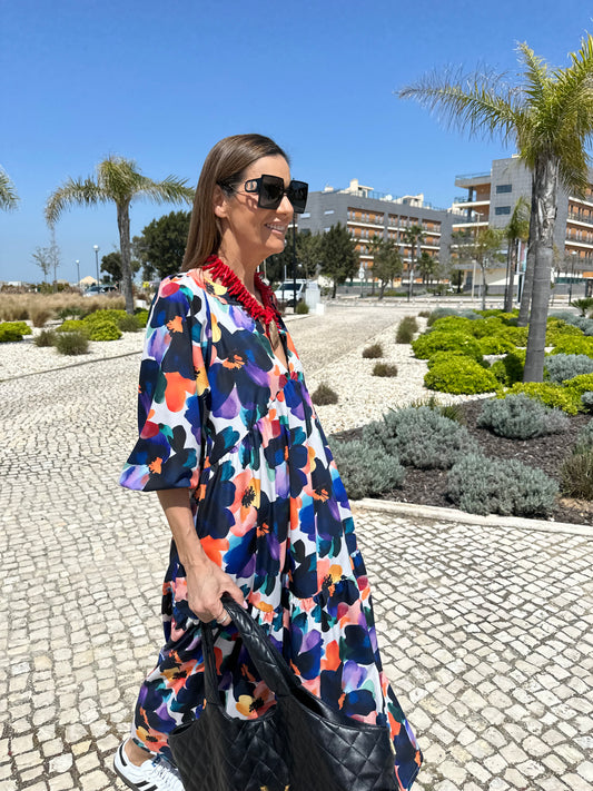 Vestido largo con volante