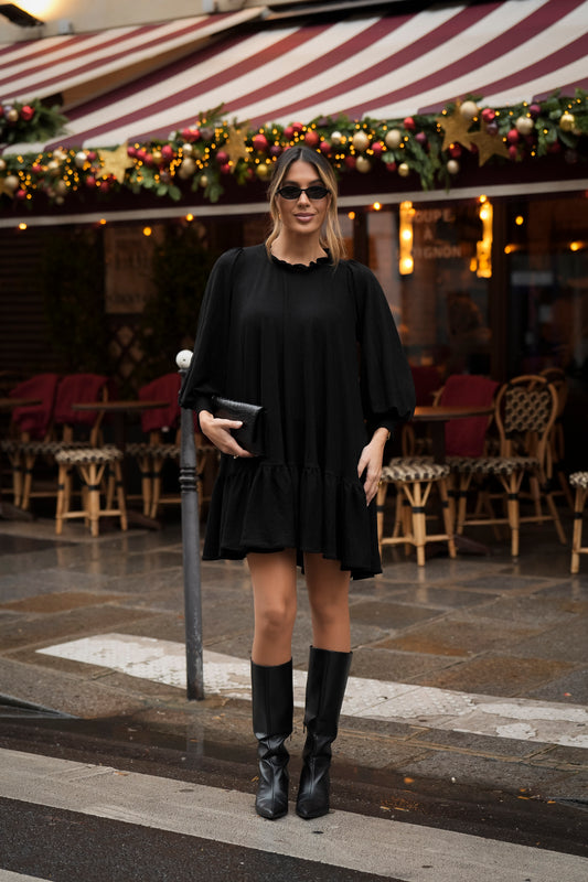 Vestido corto punto brillos