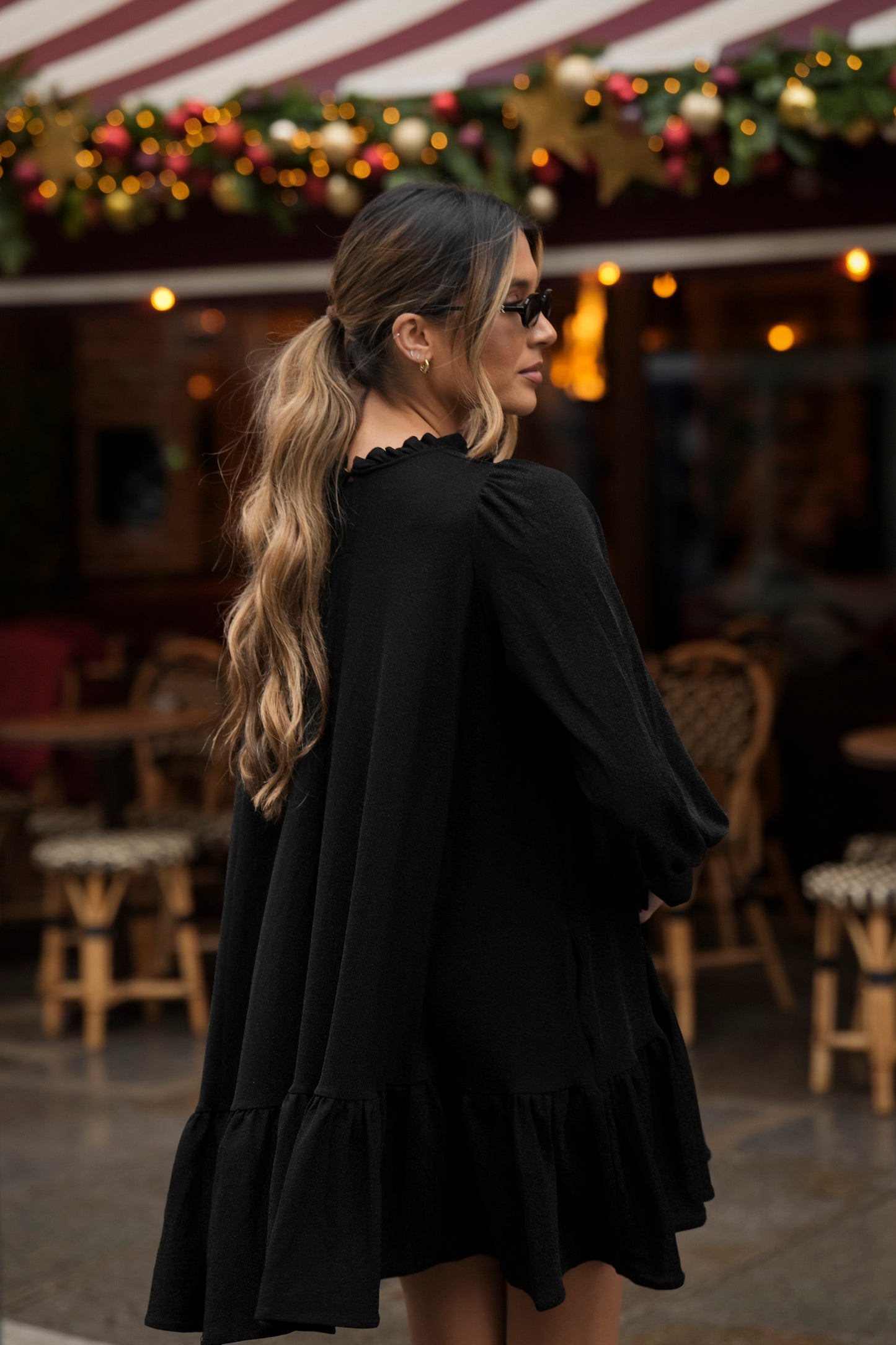 Vestido corto punto brillos