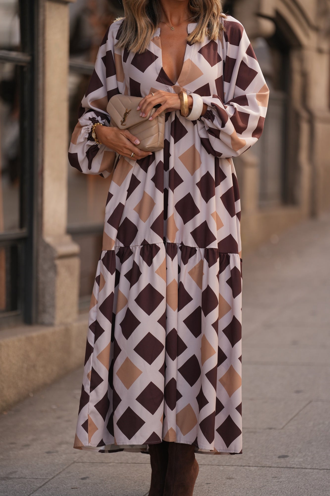 Vestido largo estampado