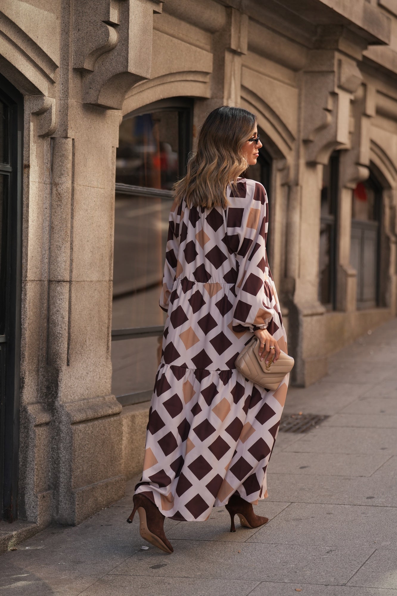 Vestido largo estampado
