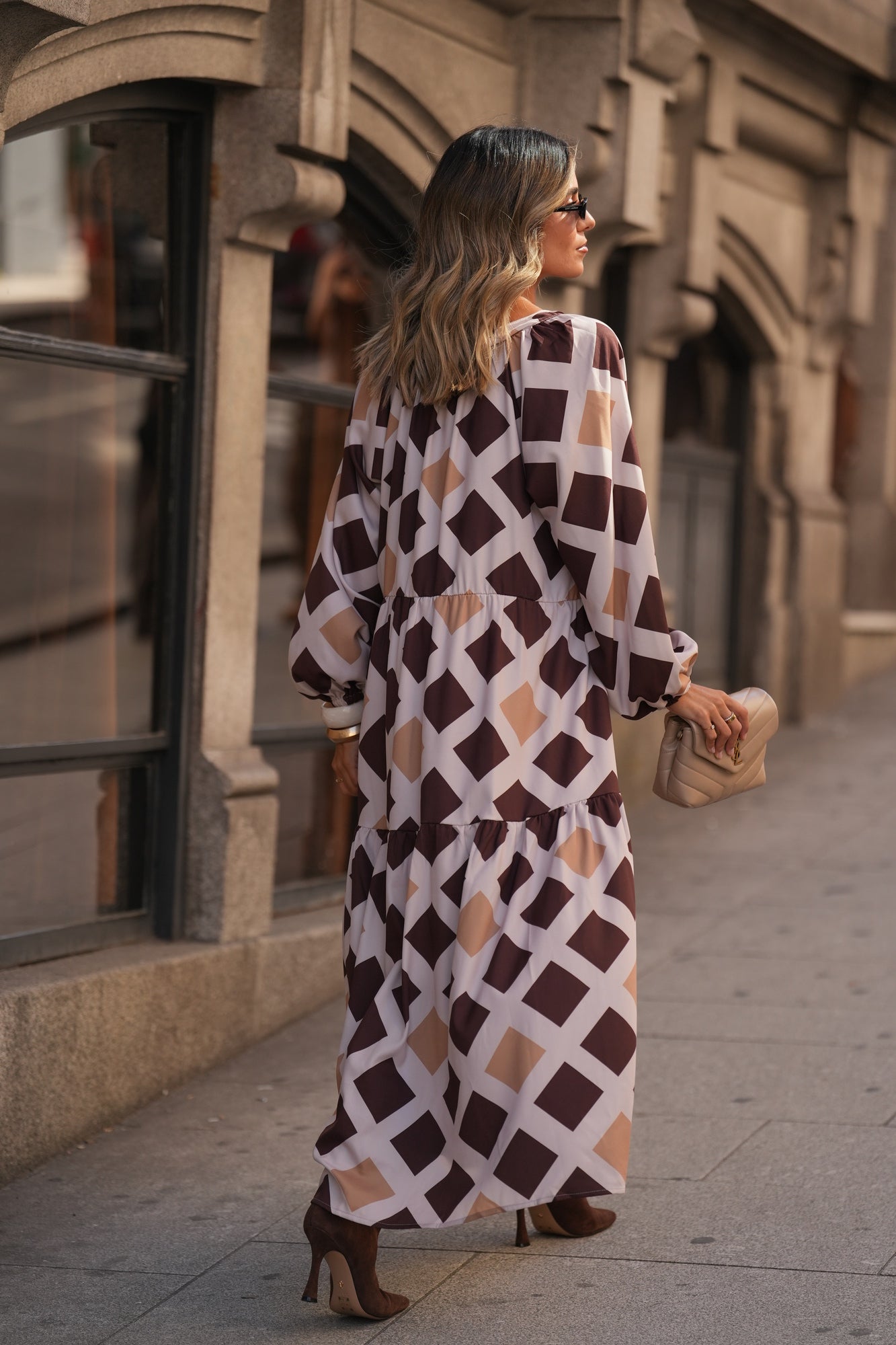 Vestido largo estampado