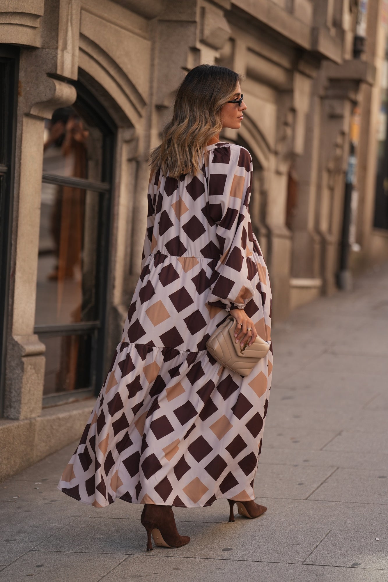 Vestido largo estampado