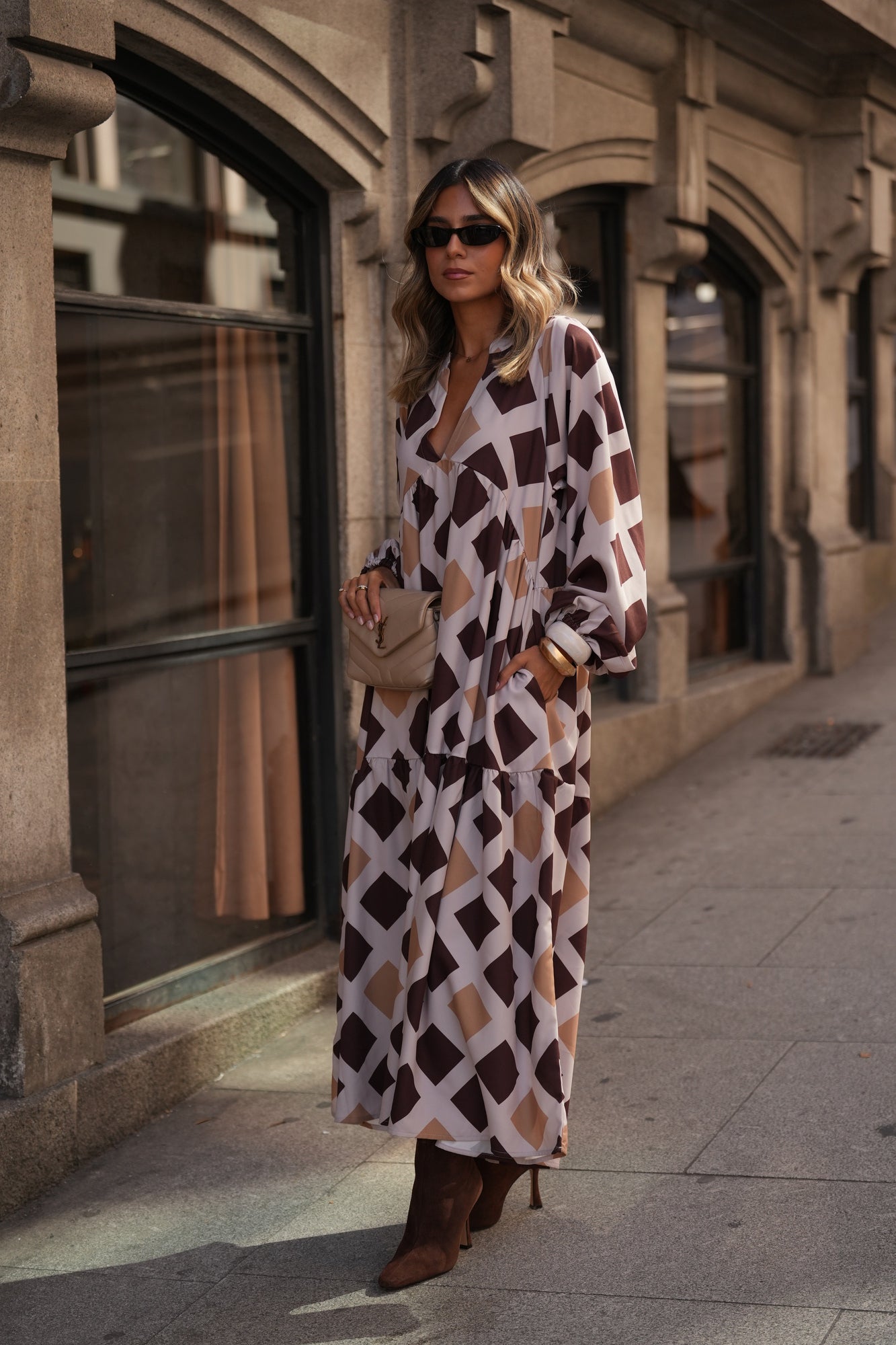 Vestido largo estampado