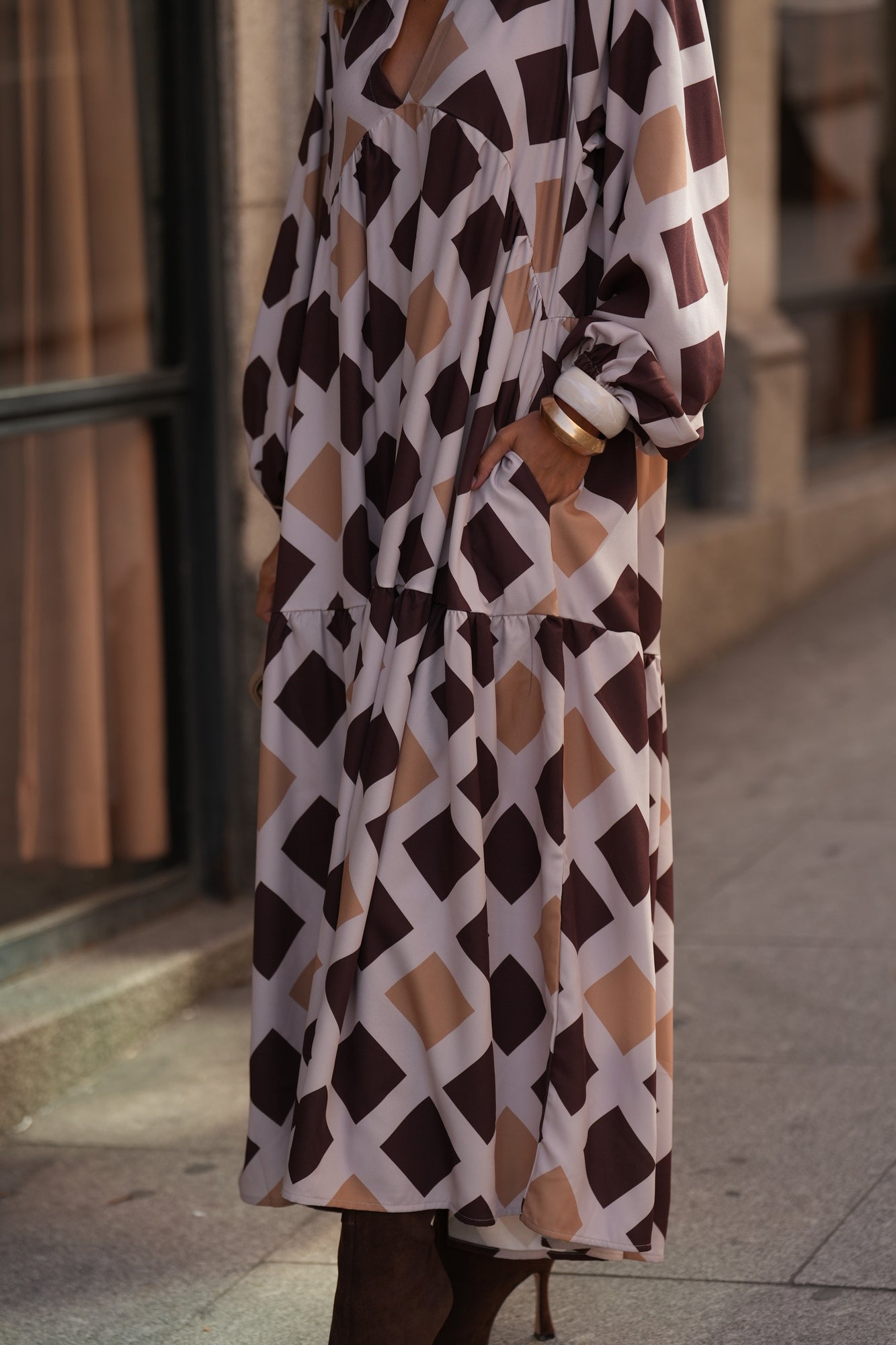 Vestido largo estampado