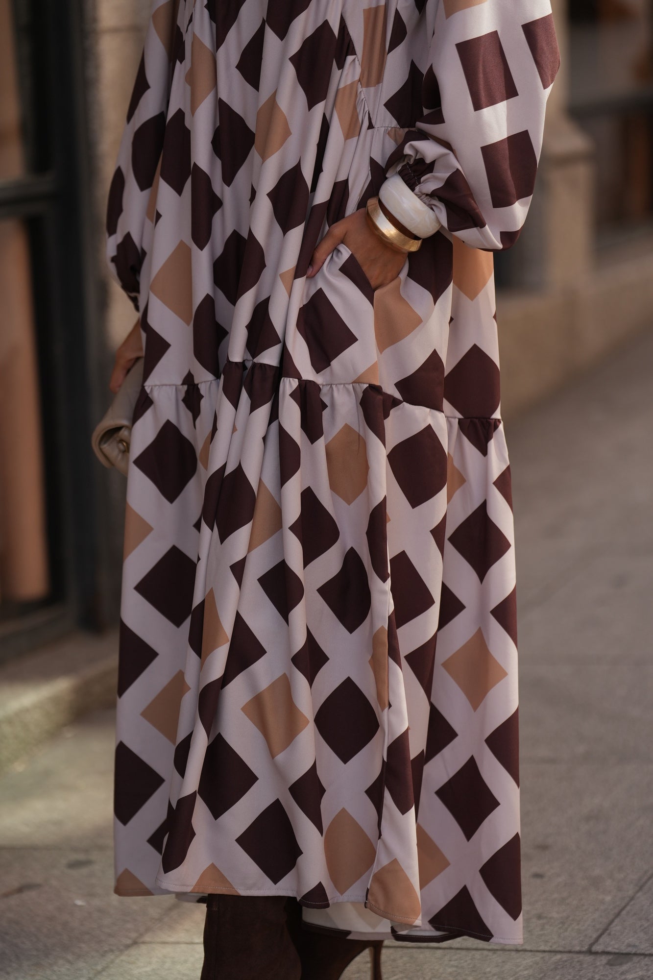 Vestido largo estampado