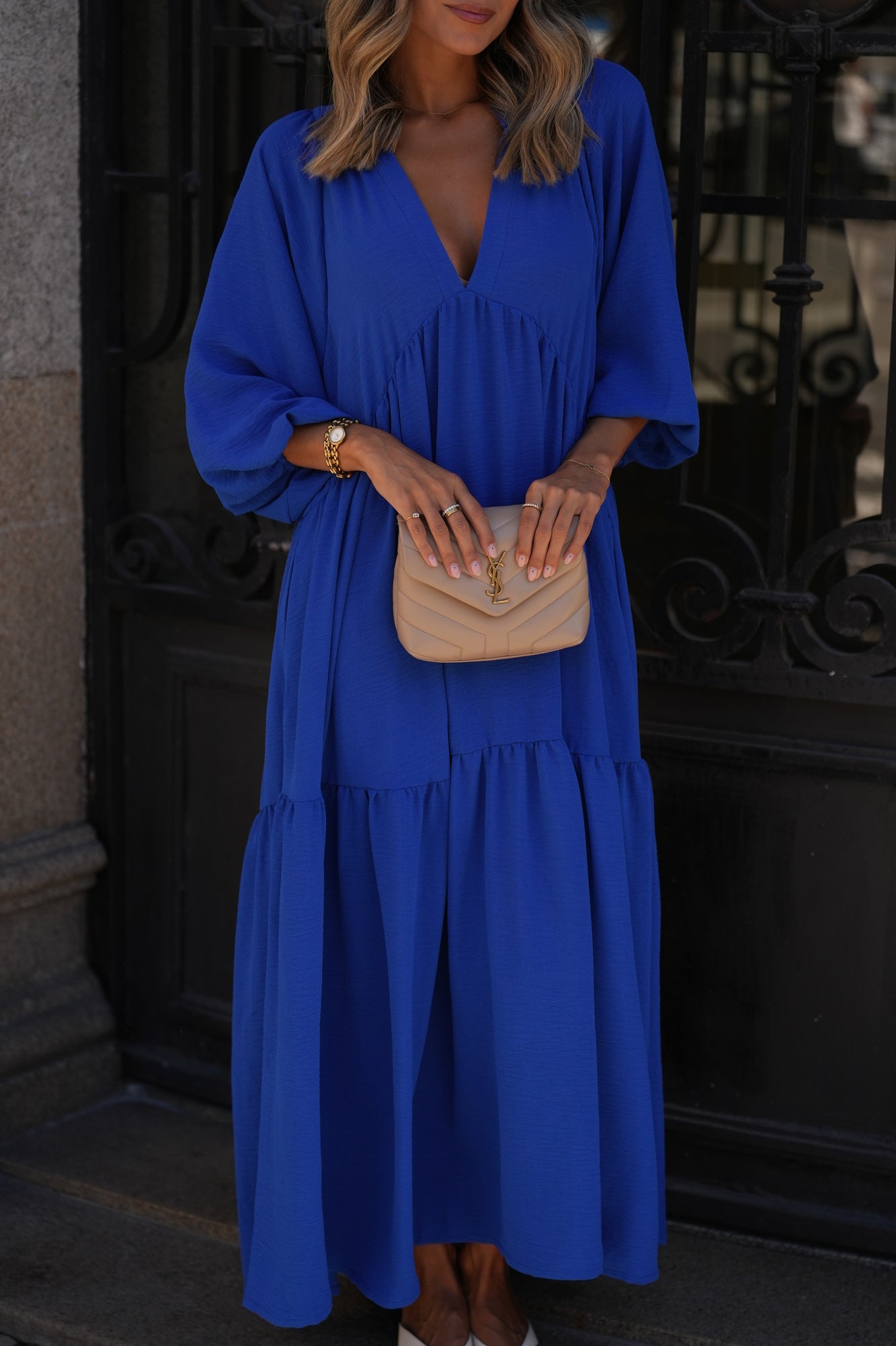Vestido largo azul