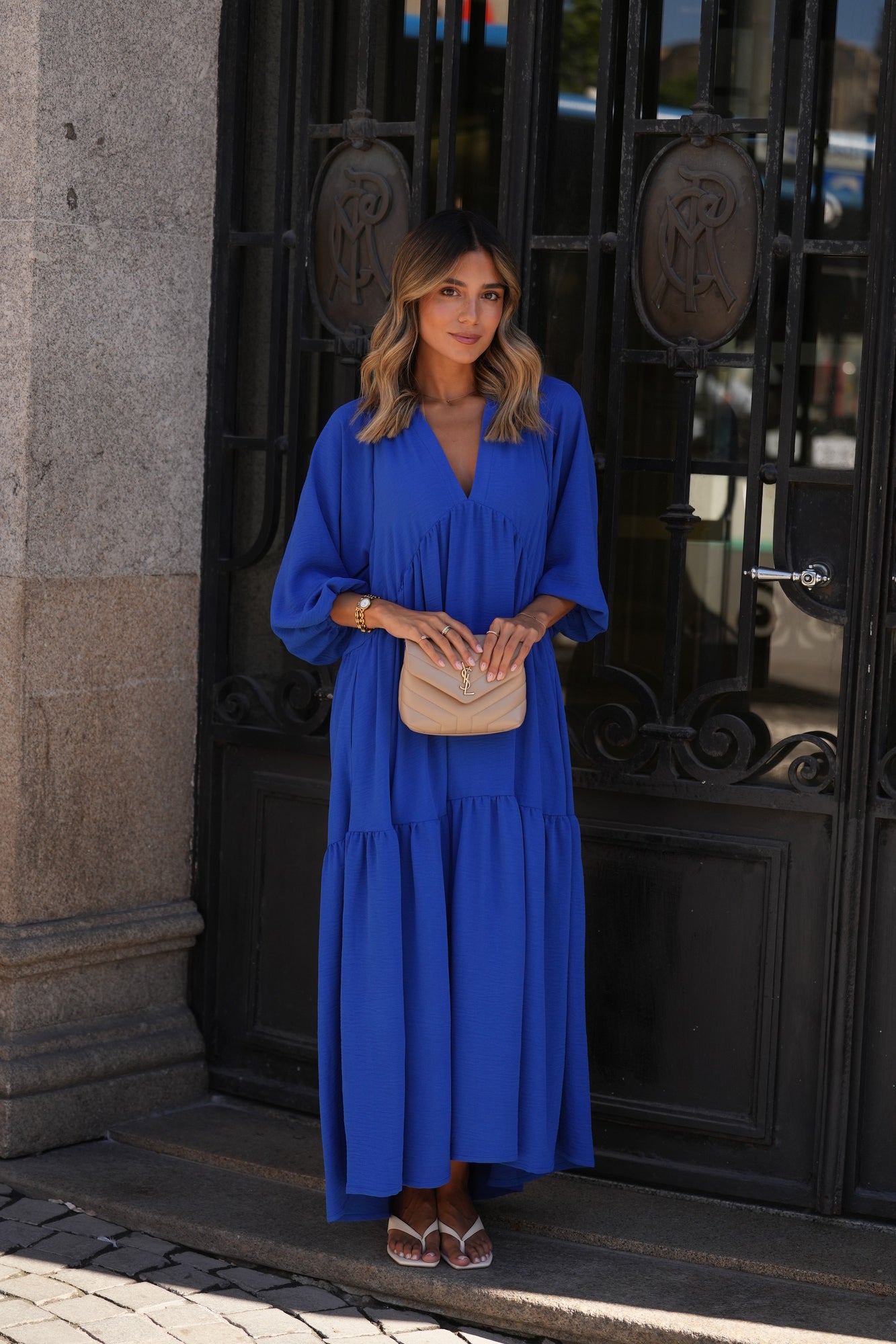 Vestido largo azul