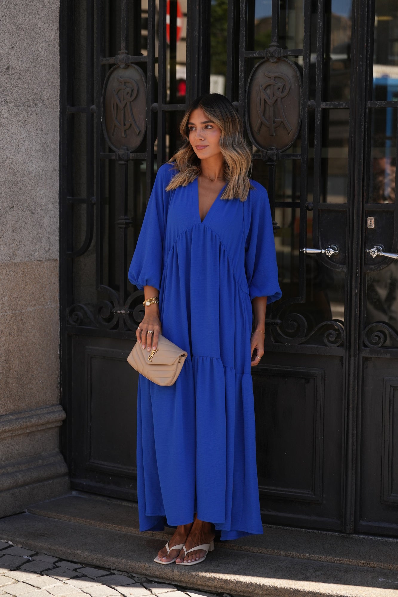 Vestido largo azul