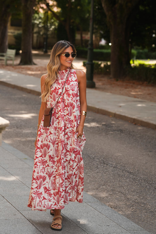 Vestido largo con volantes