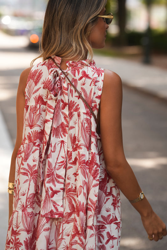 Vestido largo con volantes