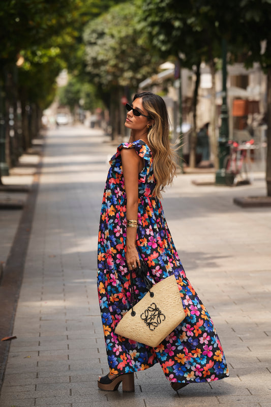 Vestido largo estampado